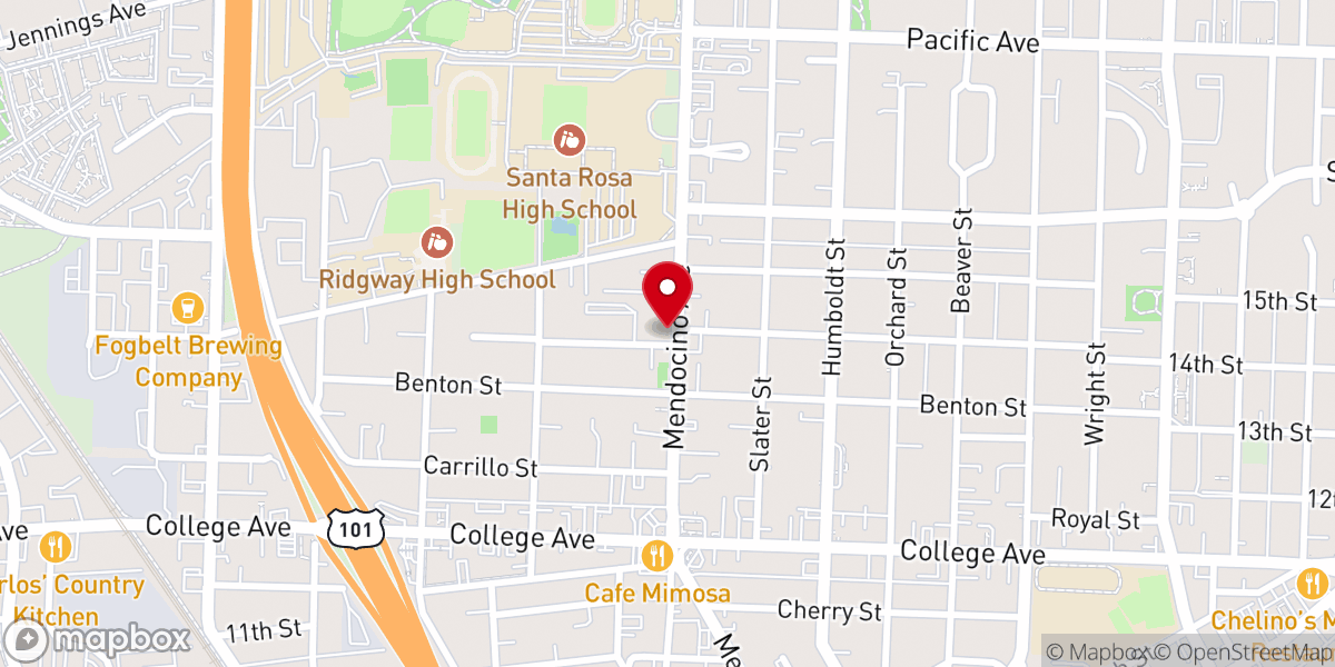 Map showing location of St. Luke Lutheran Church