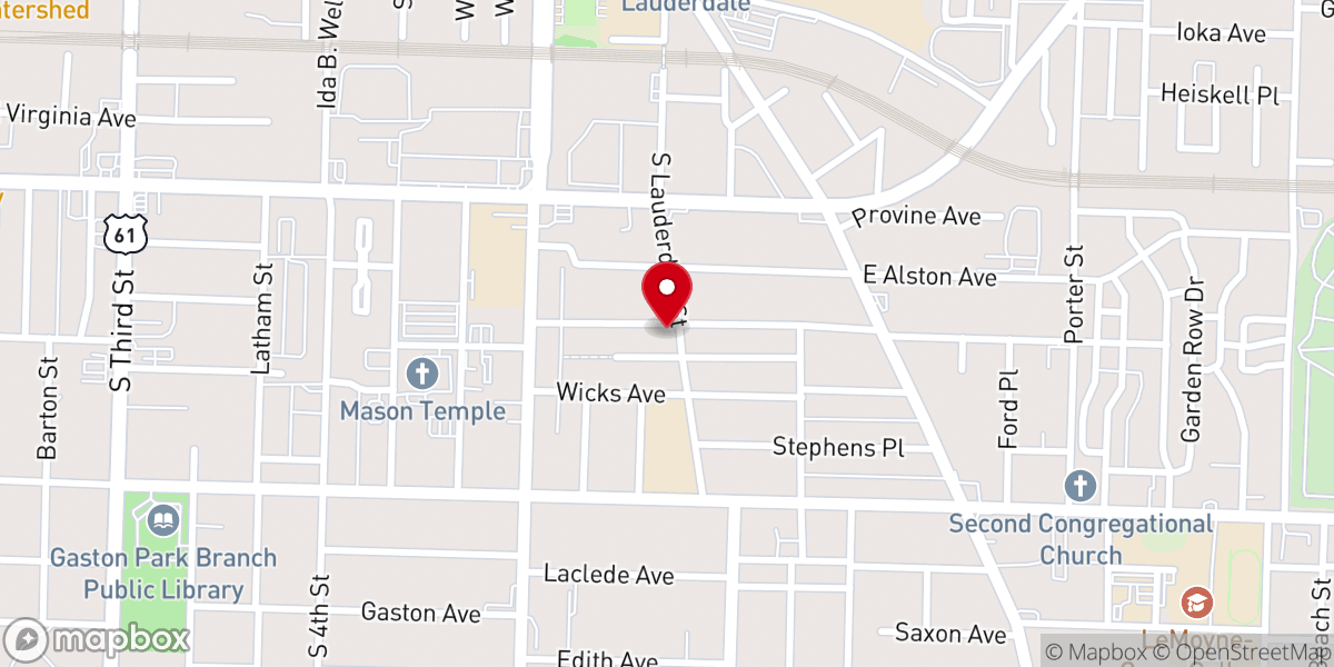 Map showing location of Christ Temple Church of Christ