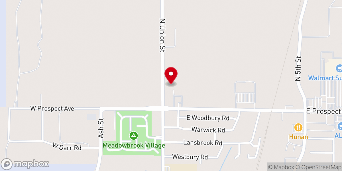 Map showing location of Hispanic Baptist Church