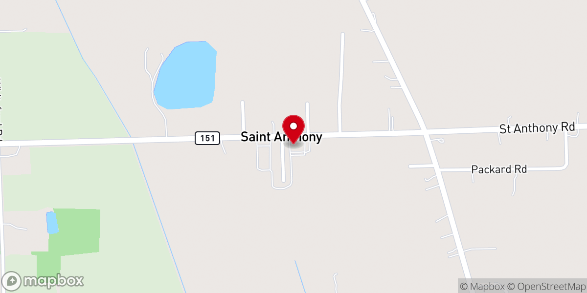 Map showing location of Saint Anthony Parish