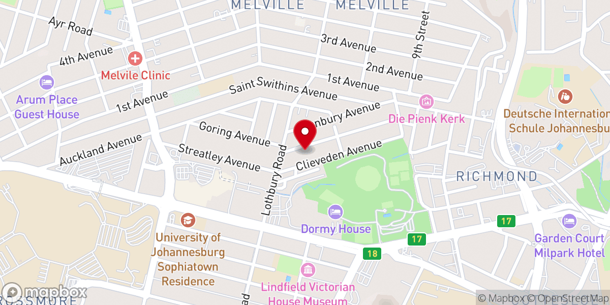Map showing location of St Peter's Anglican Church