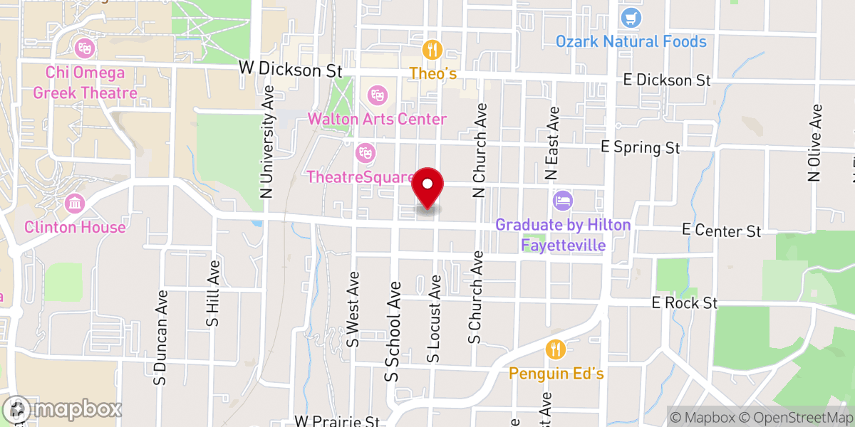Map showing location of Center Street Church of Christ