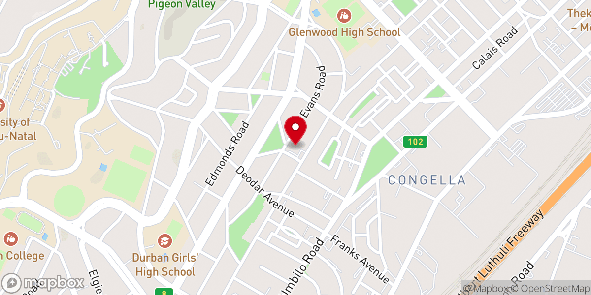 Map showing location of Glenwood Presbyterian Church
