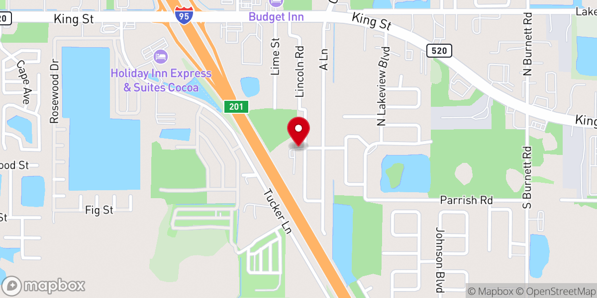Map showing location of Parker Memorial Missionary Baptist Church