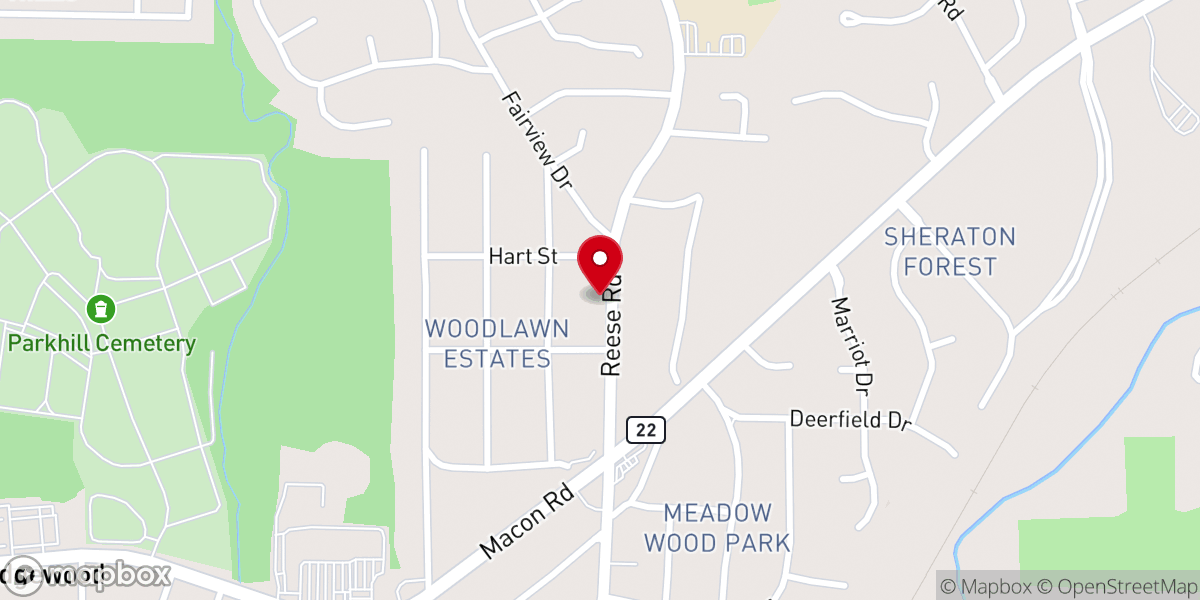 Map showing location of Fairview Baptist Church