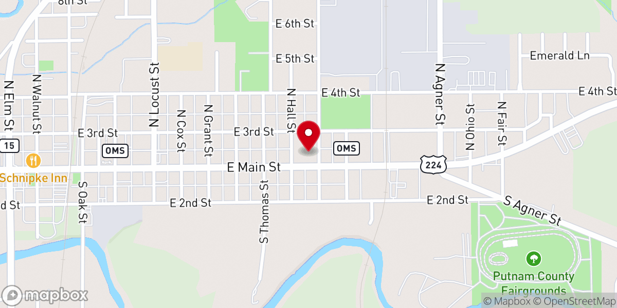 Map showing location of Trinity United Methodist Church
