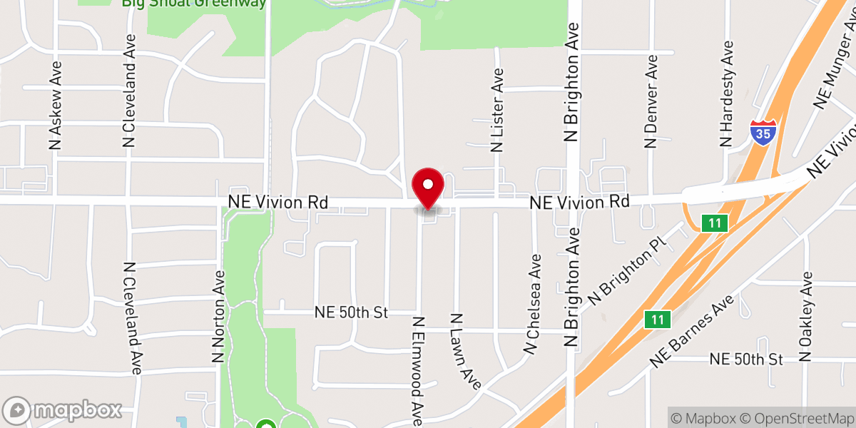 Map showing location of Church's Texas Chicken