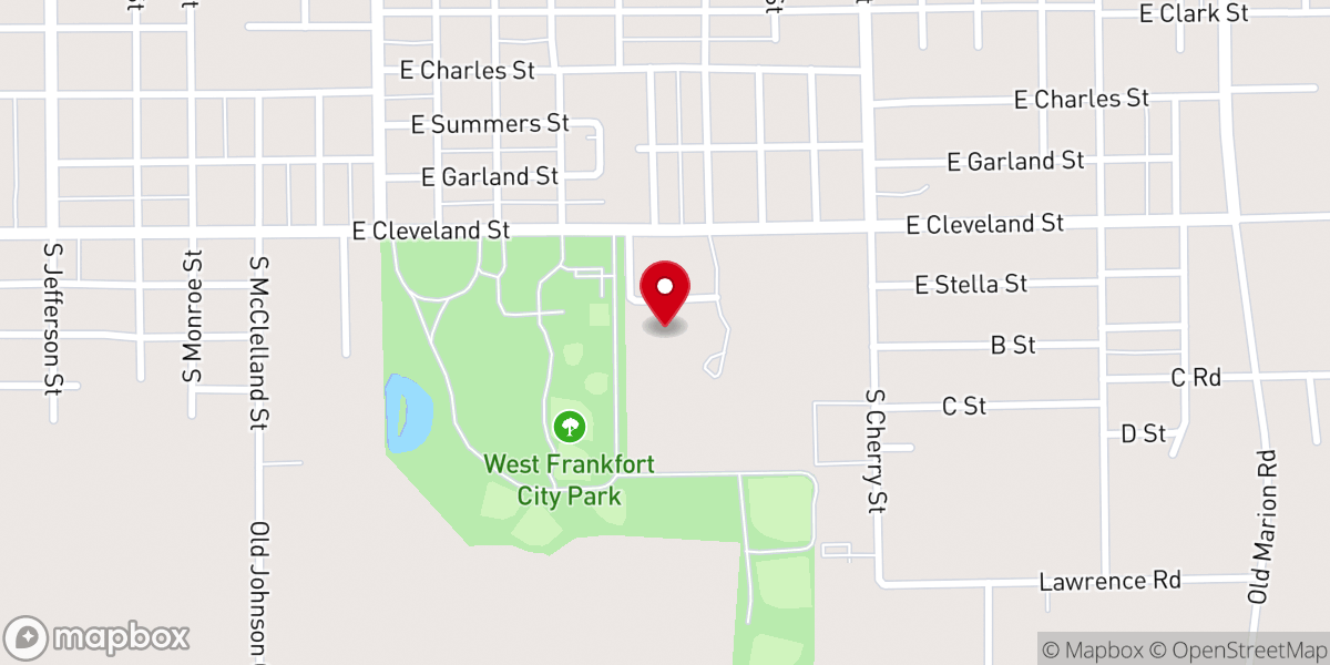 Map showing location of Southern Illinois Christian