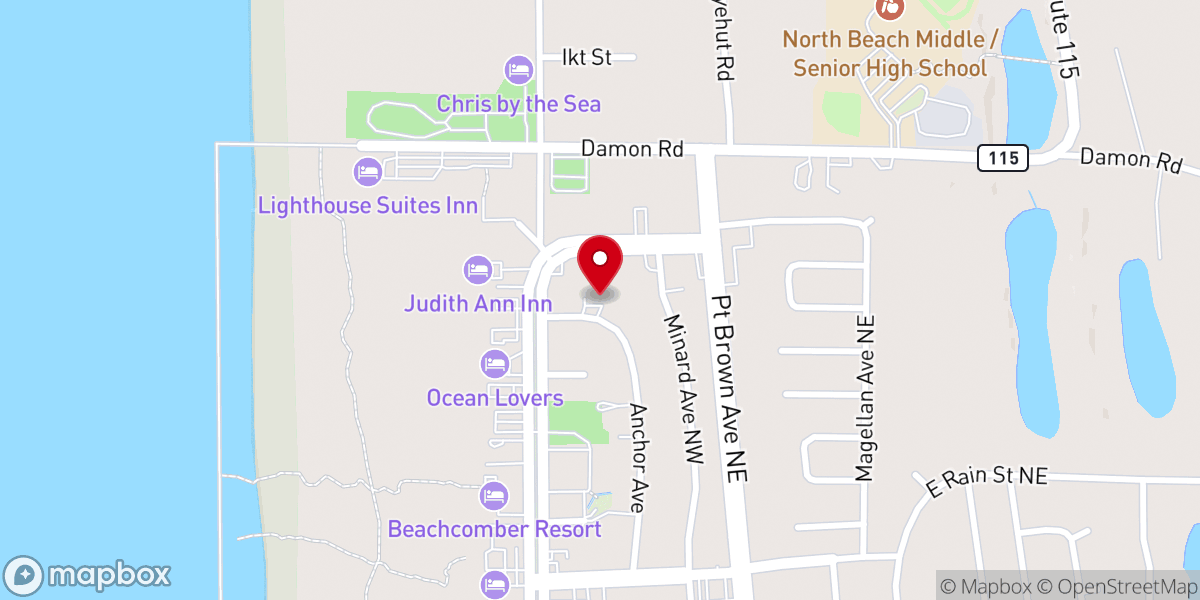 Map showing location of Anchor Avenue Thrift Store