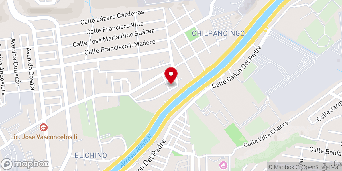 Map showing location of Iglesia Bautista Centro Shalom
