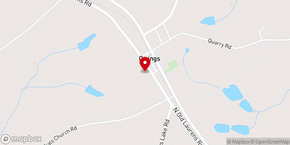Map showing location of Owings Methodist Church
