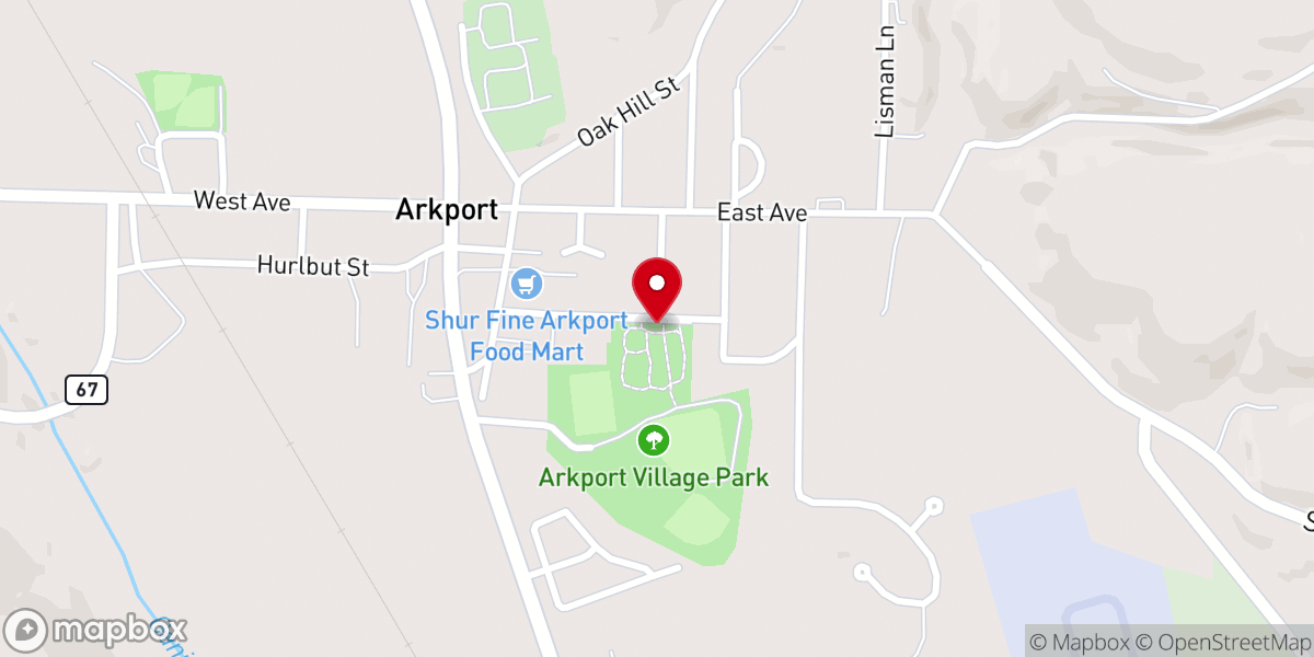 Map showing location of Arkport Village Park