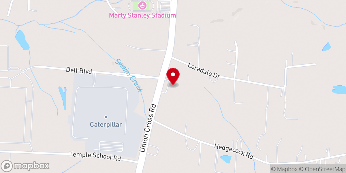 Map showing location of Union Cross Hispanic Baptist Church