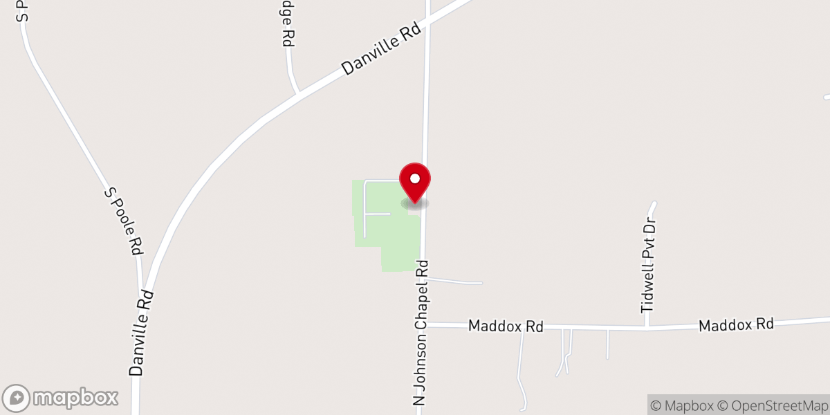 Map showing location of Johnson Chapel United Methodist Church