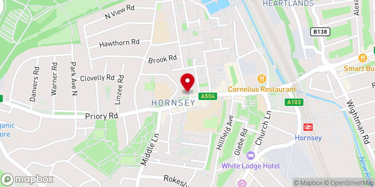 Map showing location of Campsbourne Baptist Church