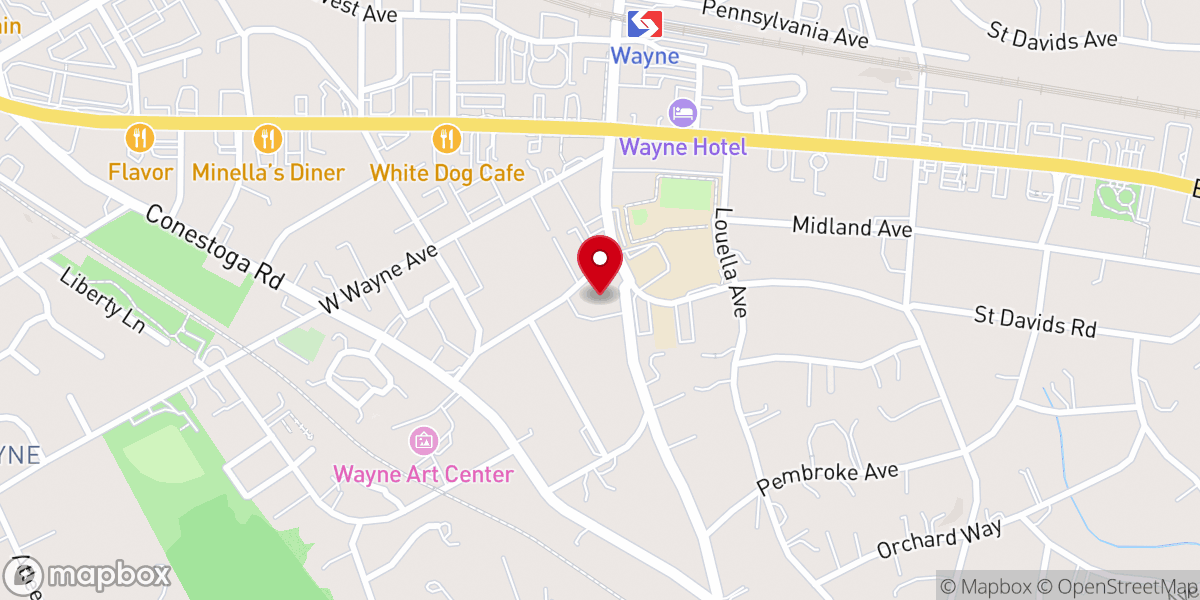 Map showing location of Wayne Food Pantry