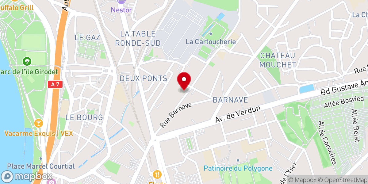 Map showing location of Eglise Evangélique Arménienne de Valence
