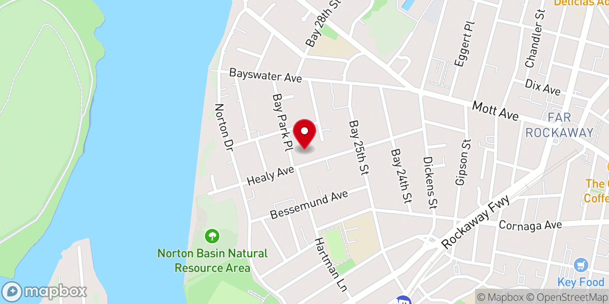Map showing location of Young Israel of Wavecrest And Bayswater