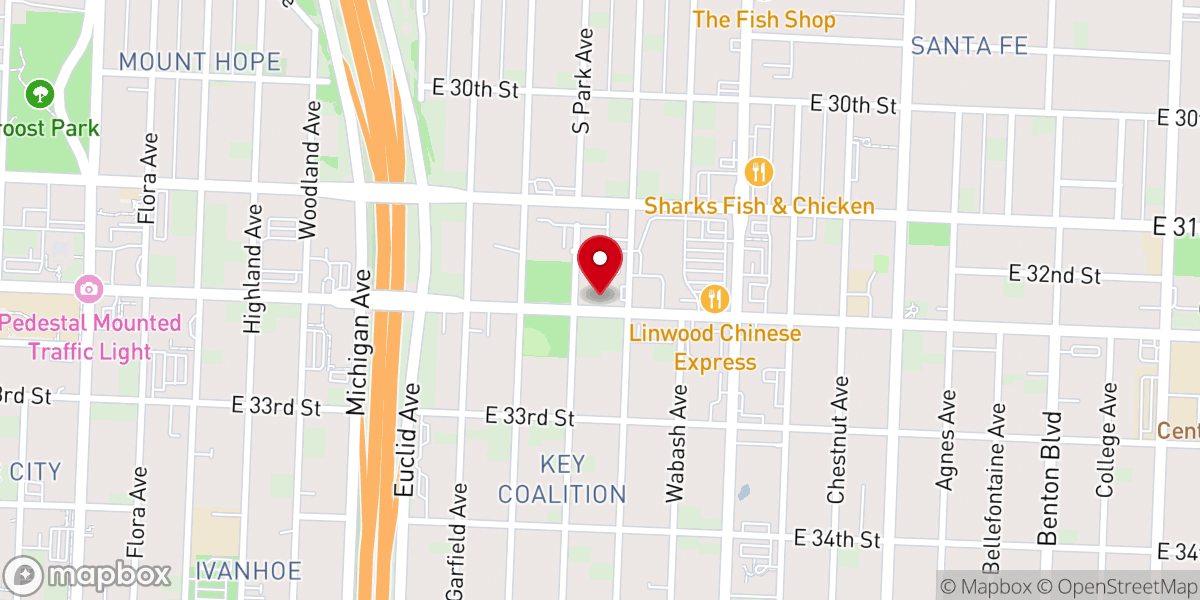 Map showing location of Metropolitan Missionary Baptist