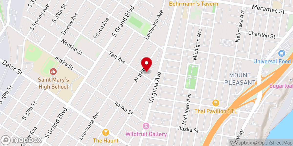 Map showing location of Saint Luke's Evangelical Lutheran Church