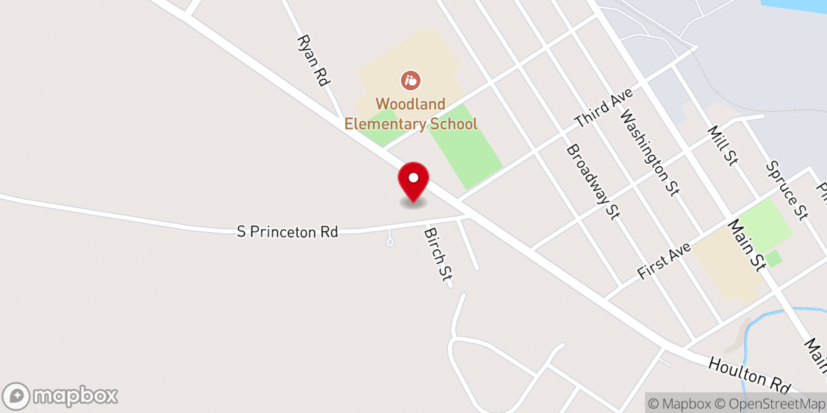 Map showing location of Woodland Baptist Church