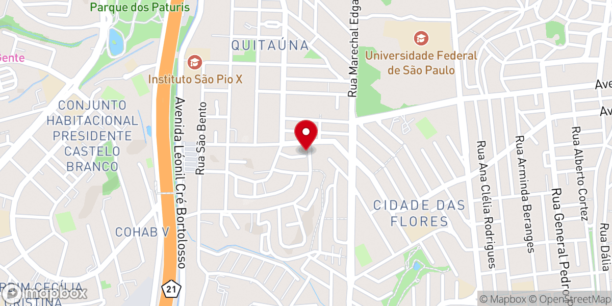 Map showing location of Igreja Batista Moria