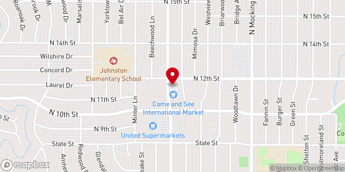 Map showing location of Northwest Church of Christ