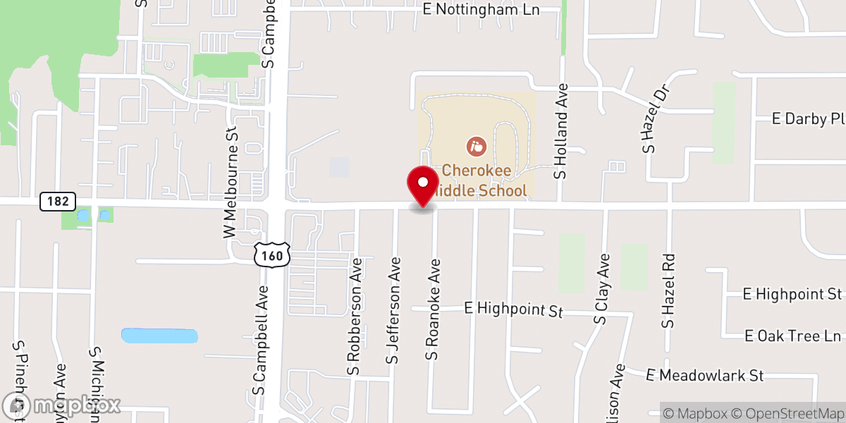 Map showing location of Grace Chapel Foursquare Church