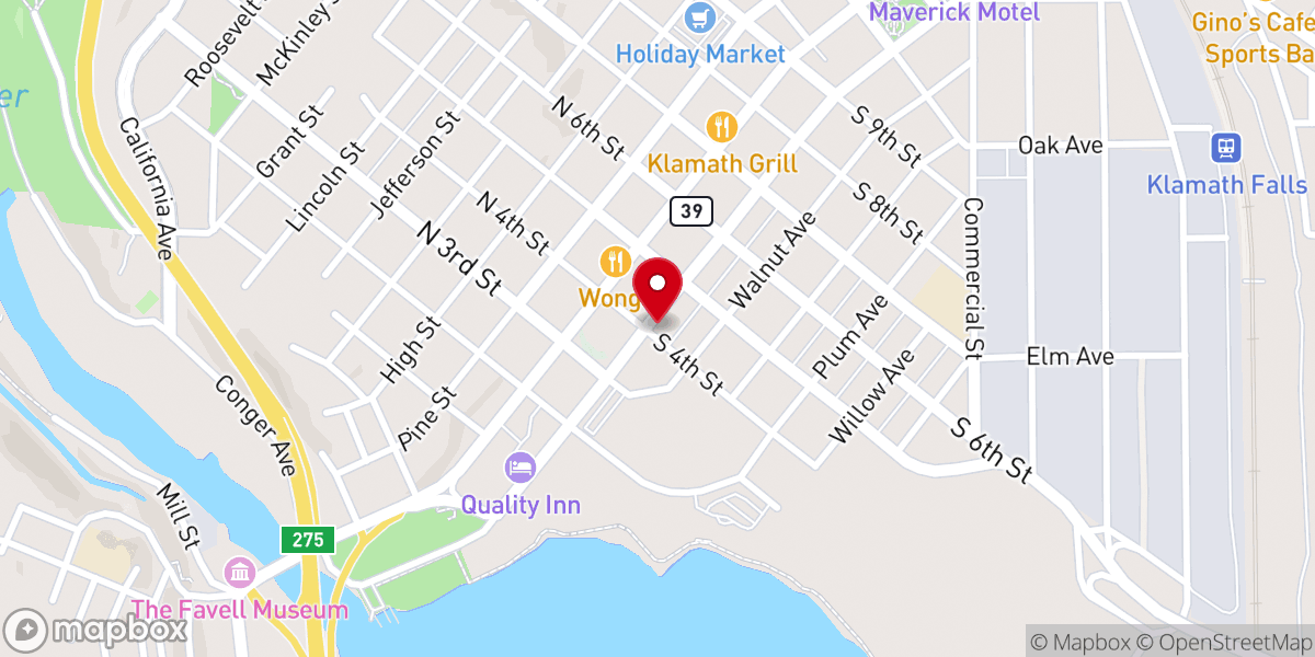 Map showing location of Vineyard Klamath Falls