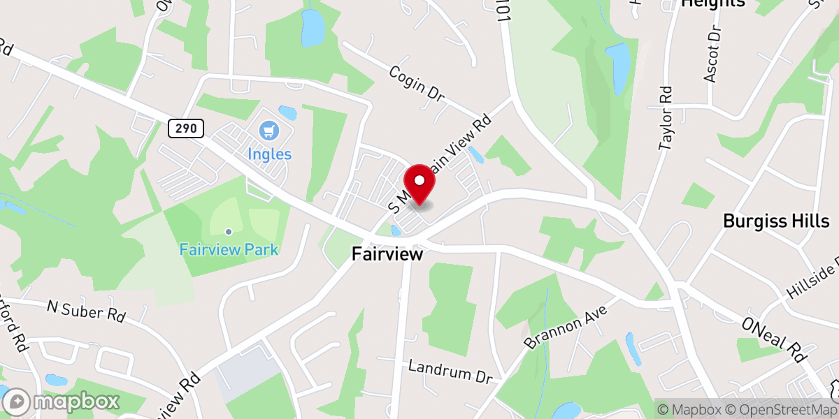 Map showing location of Fairview Baptist Church