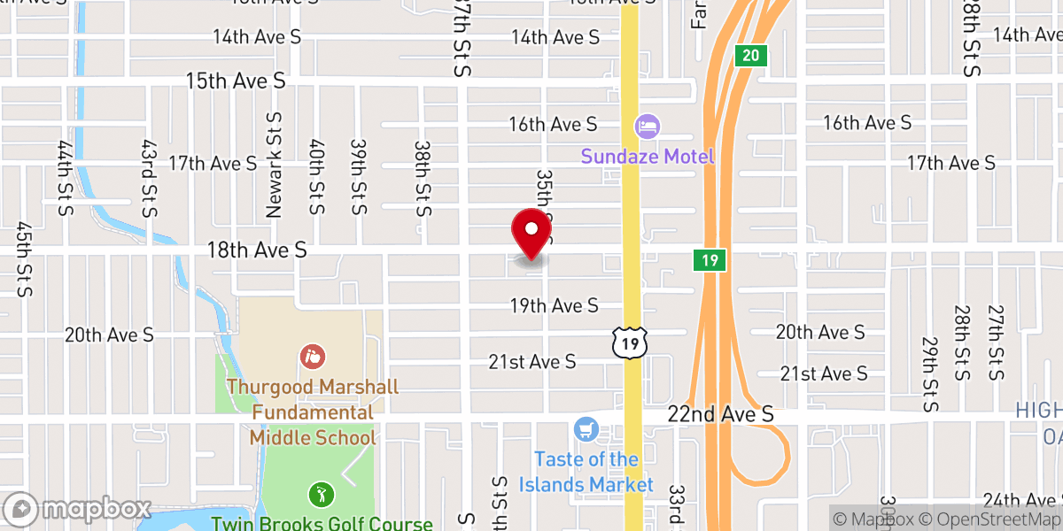 Map showing location of Mt Moriah Baptist Church