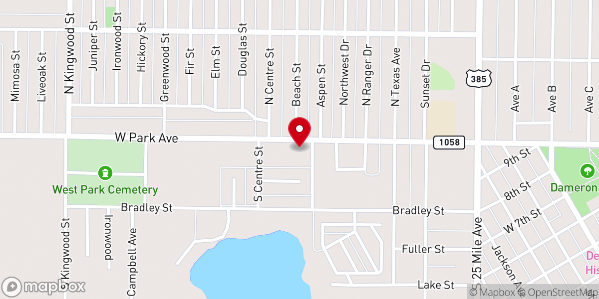 Map showing location of St. Thomas Episcopal Church