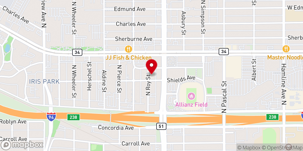 Map showing location of Bethlehem Lutheran in The Midway (ELCA)