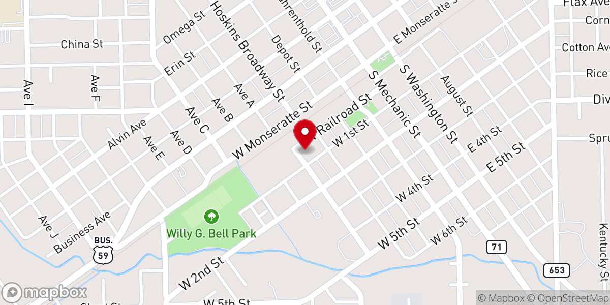 Map showing location of Fuente De Agua Viva El Campo Tx