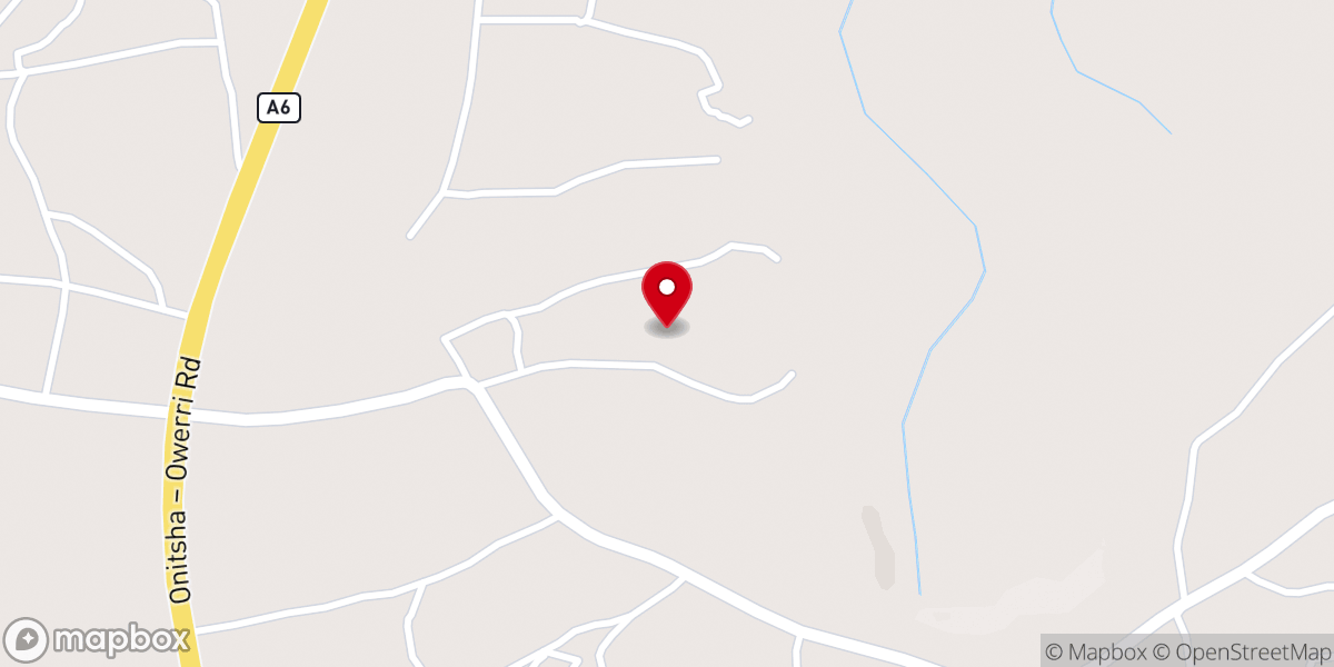 Map showing location of St. Philip Catholic Church Amakwa Ozubulu