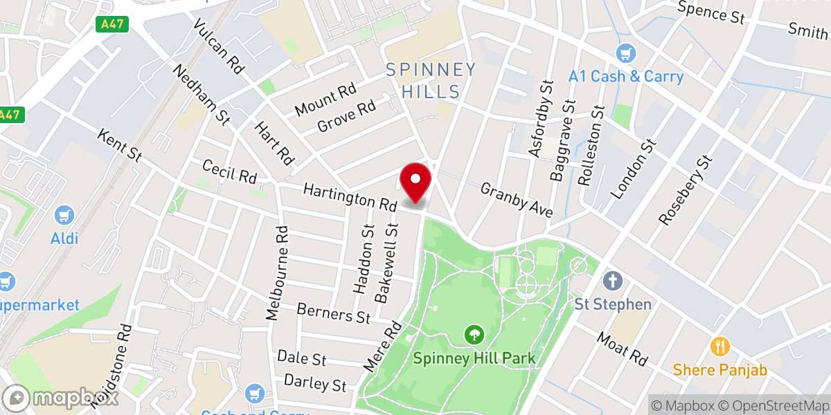 Map showing location of Wesley Hall Methodist Church