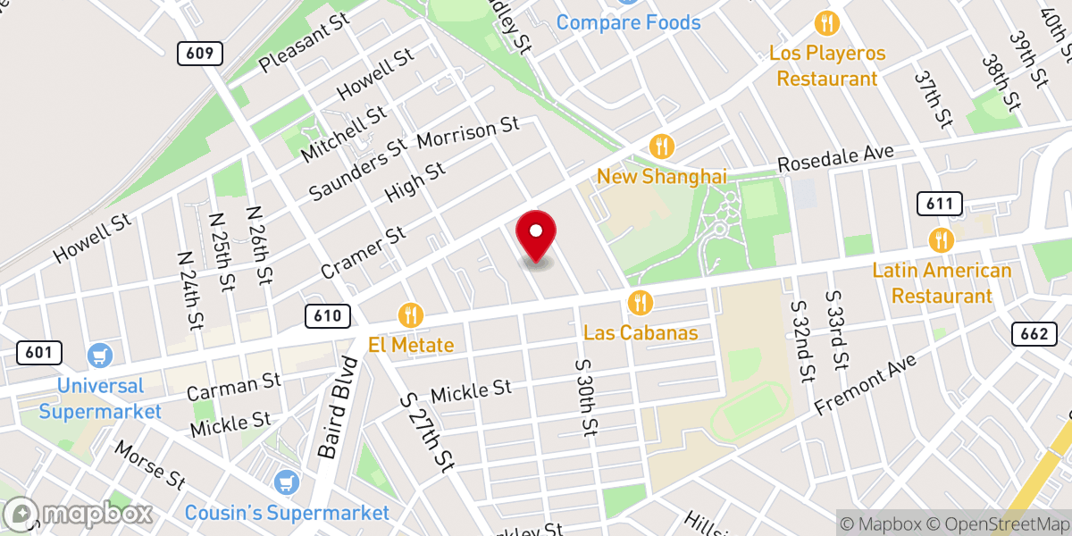 Map showing location of St Joseph's Carpenter Society