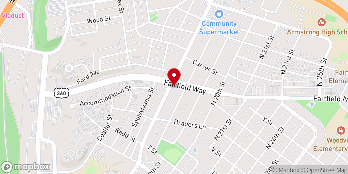 Map showing location of Victory Fellowship Church