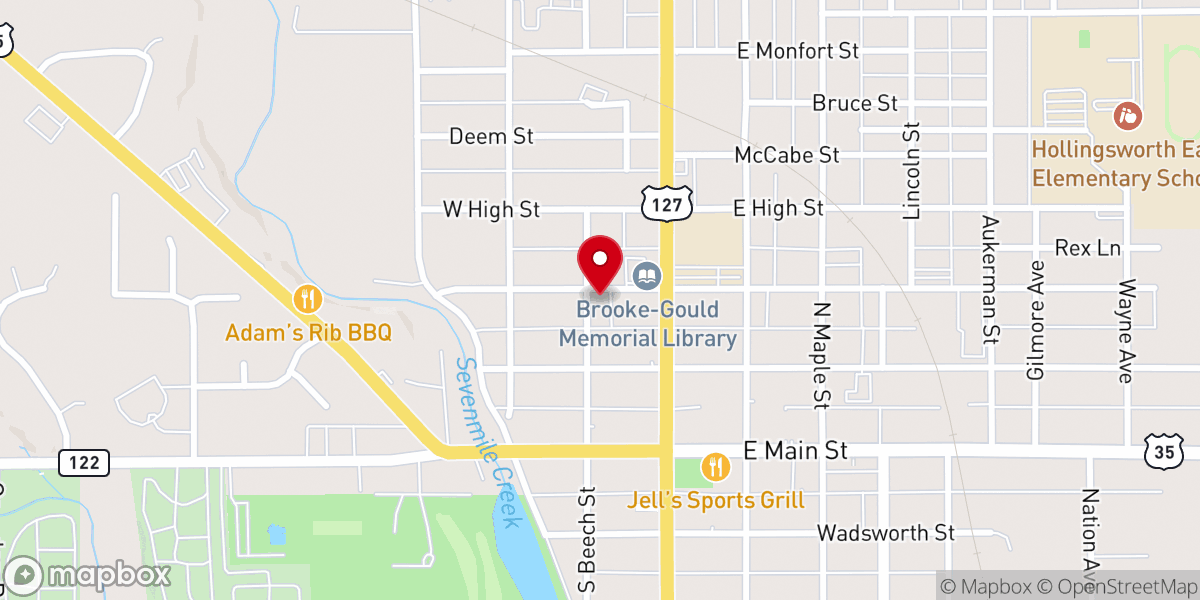 Map showing location of First Presbyterian Church