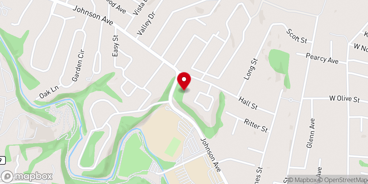 Map showing location of St. John's Lutheran Church