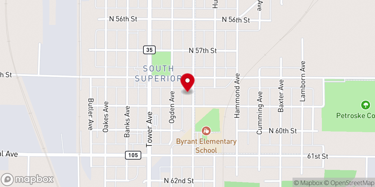 Map showing location of Bethel Lutheran Church