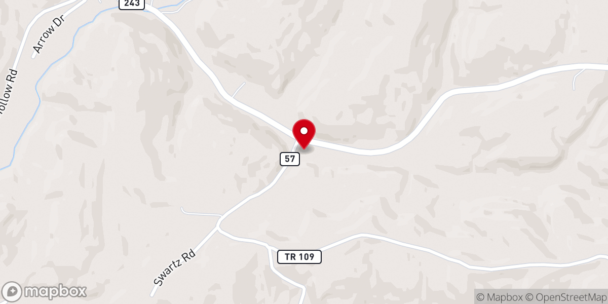 Map showing location of Arabia Baptist Church