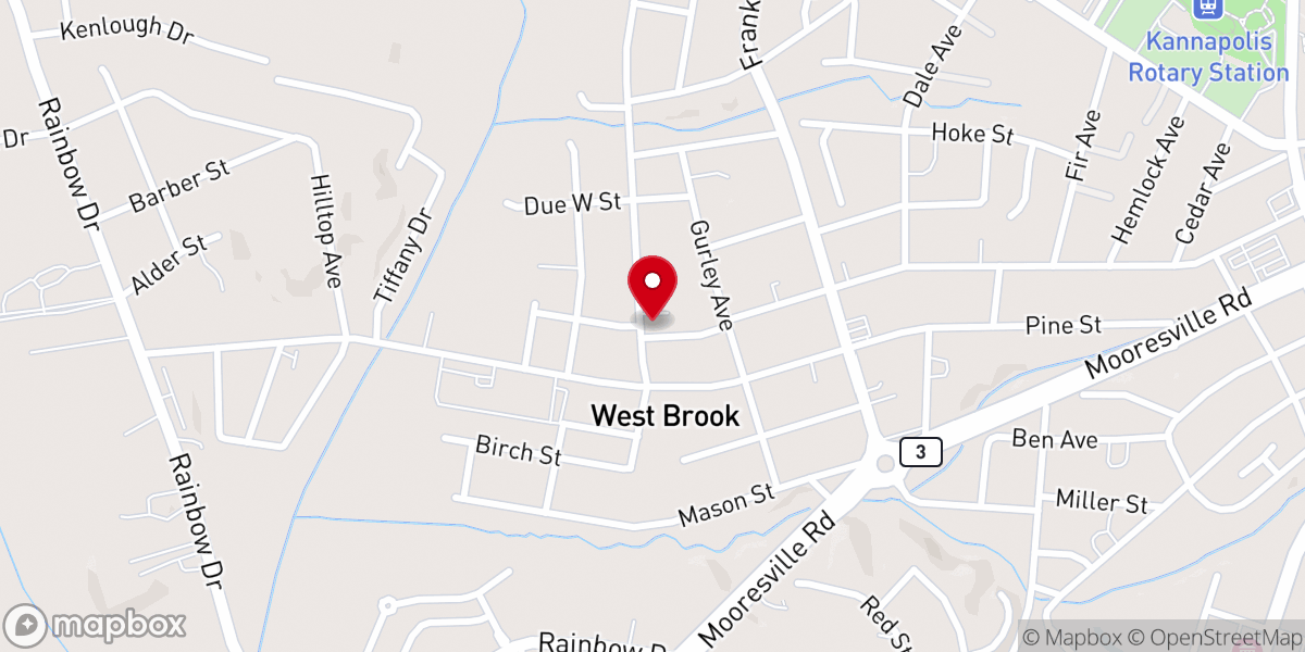 Map showing location of Mt. Olive Baptist Church