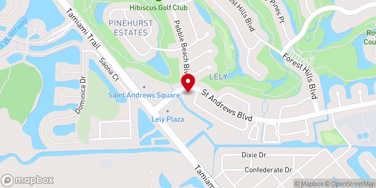 Map showing location of Lely Presbyterian Church