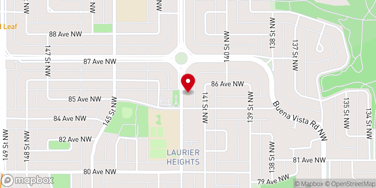 Map showing location of Laurier Heights Baptist Church