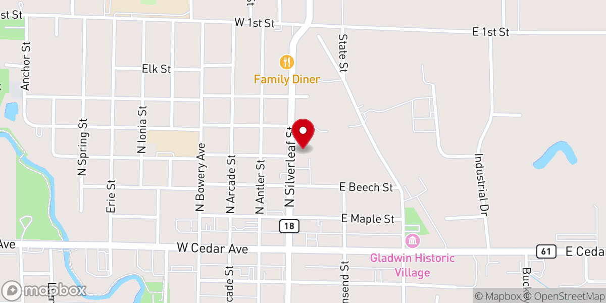 Map showing location of Sacred Heart Church