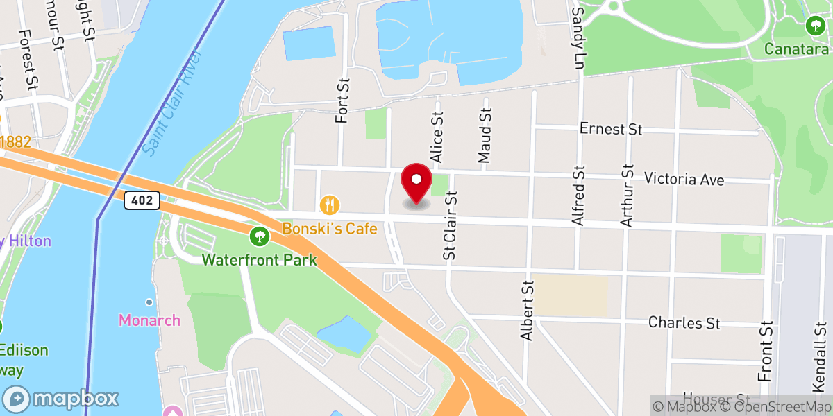 Map showing location of St. Paul's Anglican Church