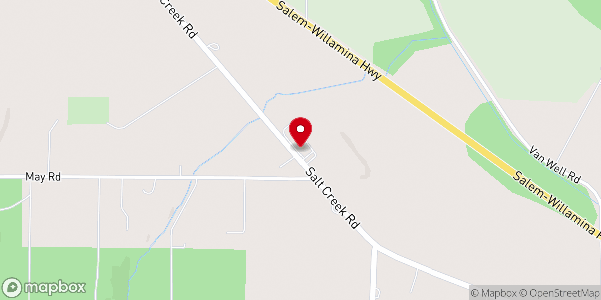 Map showing location of Salt Creek Baptist Church