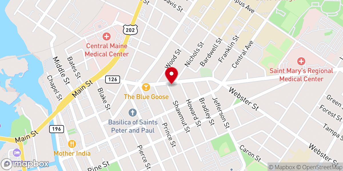Map showing location of Lewiston Bible Church