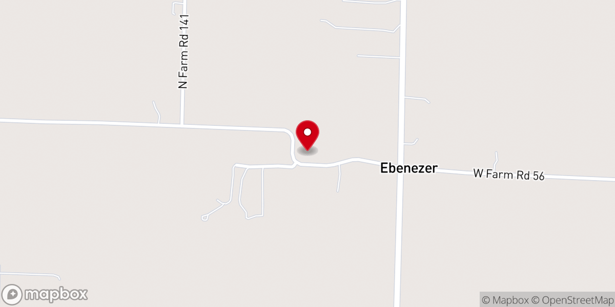 Map showing location of Ebenezer United Methodist Church